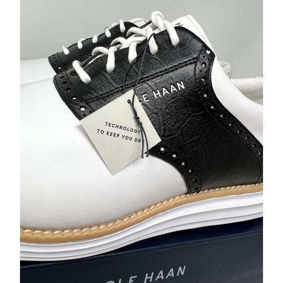 Cole Haan OG Original Grand Saddle Golf Shoe Size 11.5 WHITE BLACK CROC C37176 main image 10